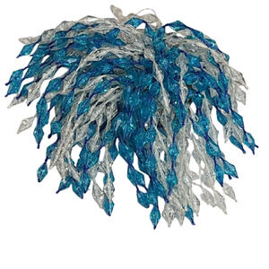 Vtg 1950s White Turqoise Aqua Plastic Cascade Waterfall Pin Brooch